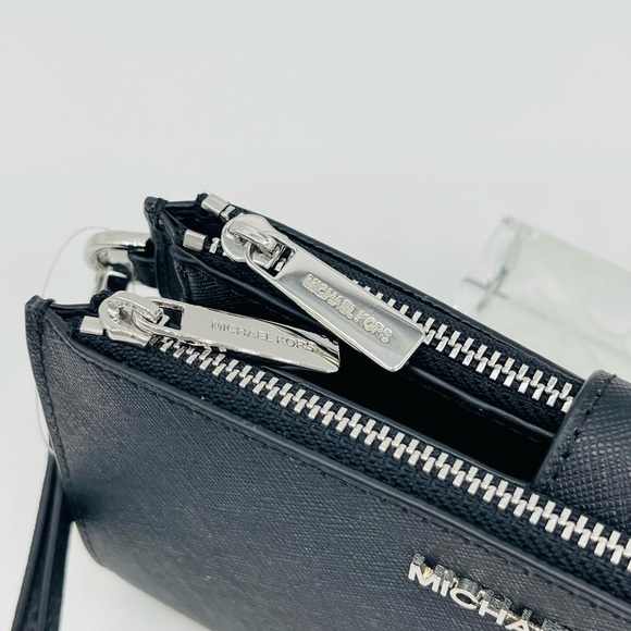 Michael Kors Large Double Zip Wallet Wristlet Black - Picture 5 of 9